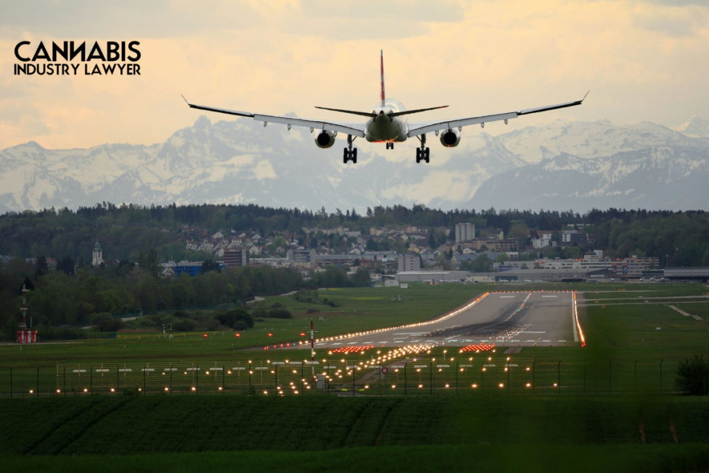 Plane leaving airport